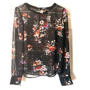 Sheer Floral Blouse
